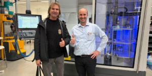 Markus Schnell bei der 30-Jahre-Feier der Primacon GmbH mit Geschäftsführer Herrn Linder.