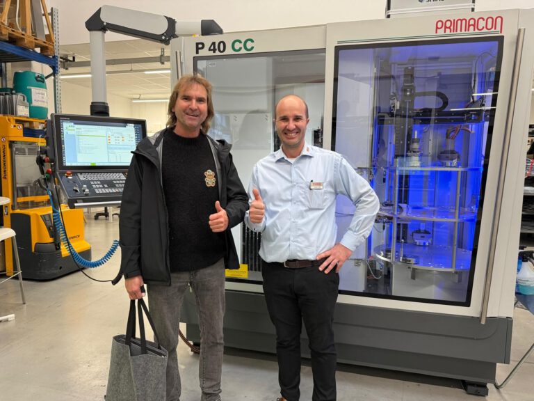 Markus Schnell bei der 30-Jahre-Feier der Primacon GmbH mit Geschäftsführer Herrn Linder.